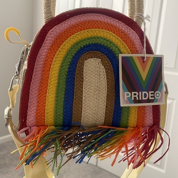 Rainbow Cross body bag mini zip fringe purse new with tag Target Pride Size Mini - Picture 6 of 13